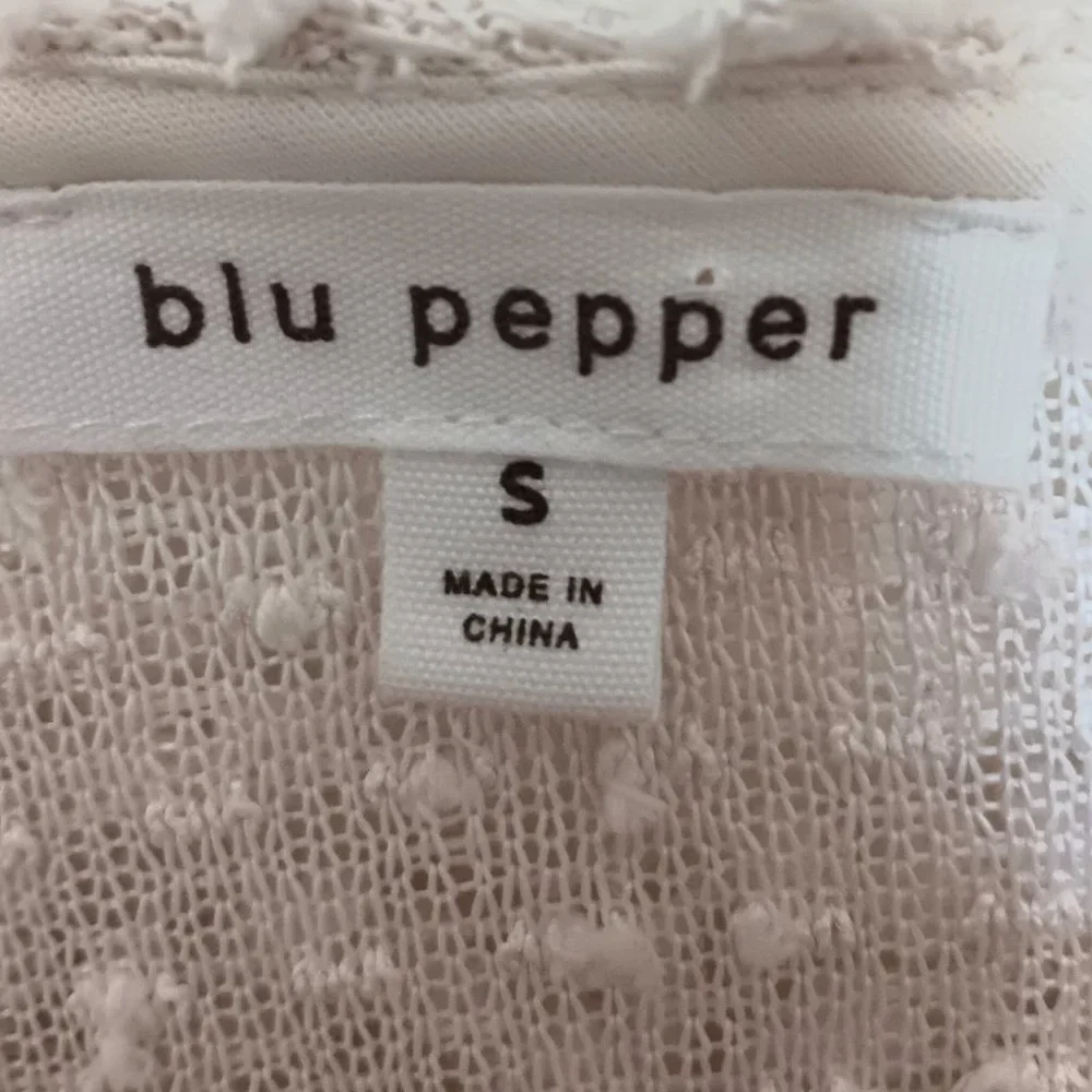 Blu Pepper Fringe Shag Long Sleeve Top Sweater Cream Gray Brown Small